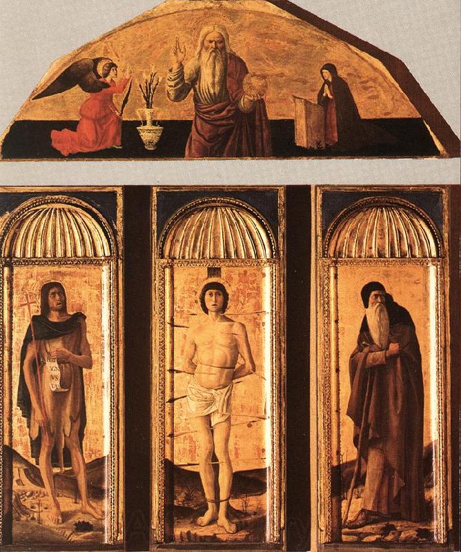 BELLINI, Giovanni St Sebastian Triptych Norge oil painting art